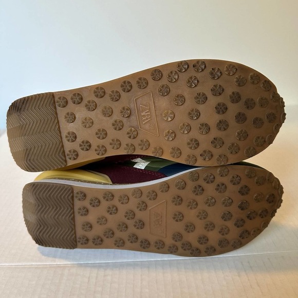 Zara Kids Olive Colorblock Sneakers Unisex 4.5 - Picture 8 of 8